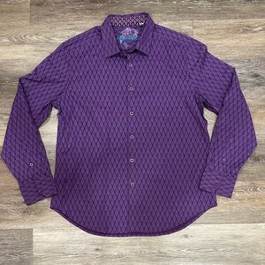 Robert Graham Geometric Purple Shirt